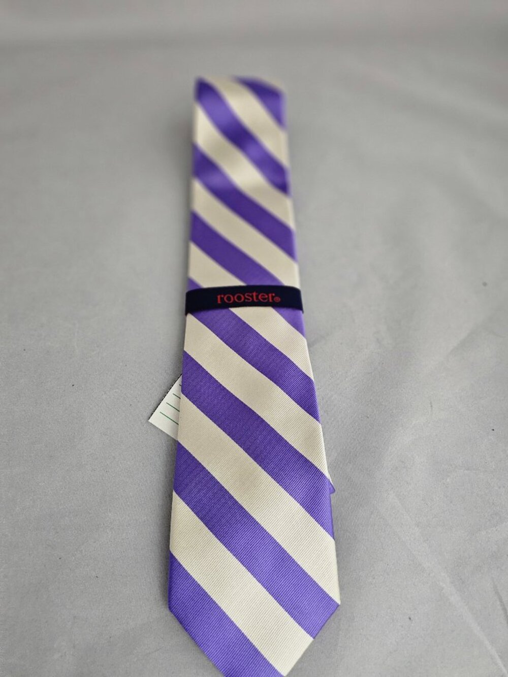 Men's Rooster Purple Striped Tie! New with Tags!